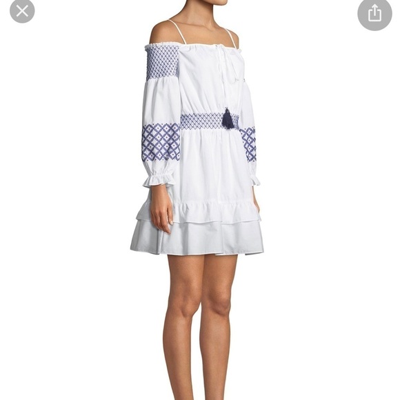 REBECCA MINKOFF 100% COTTON EMBROIDERED SUMMER DRESS - Picture 1 of 9